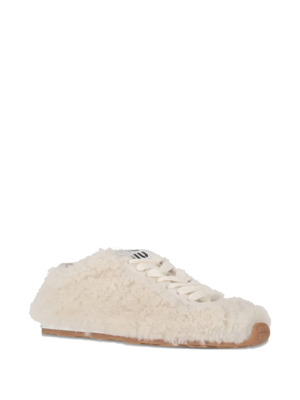 Miu Miu shearling lace-up sneakers | Low-Tops | Image 2