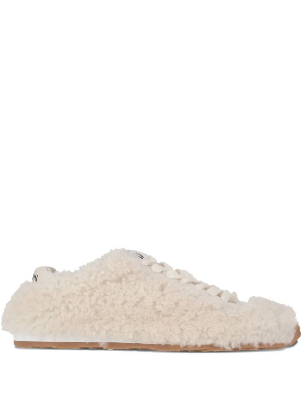 Miu Miu shearling lace-up sneakers | Neutrals | Image 1