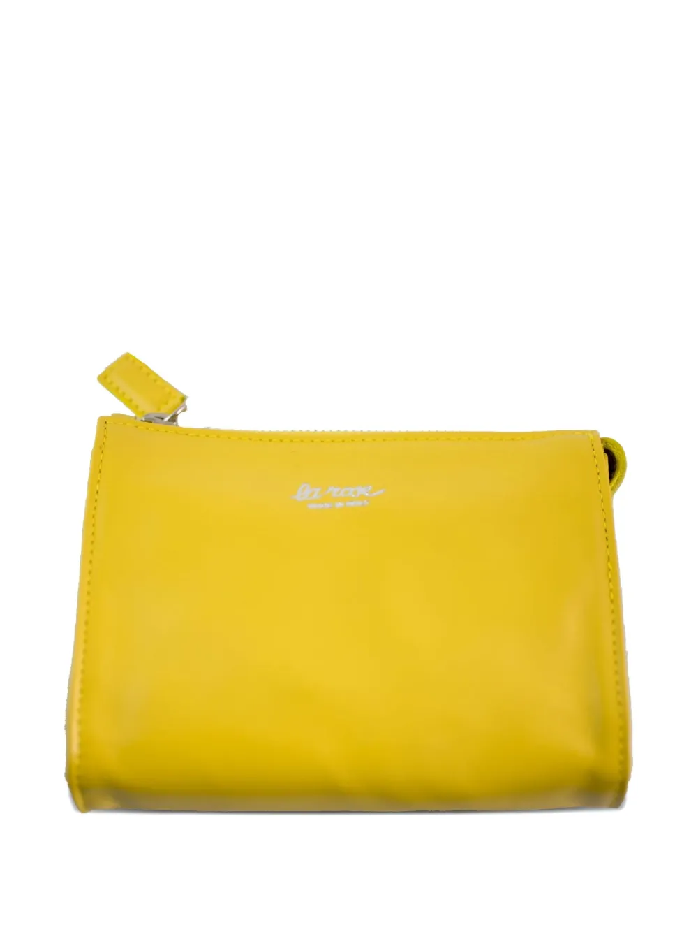 La Rose Minimal Leather Make-up Bag In Yellow