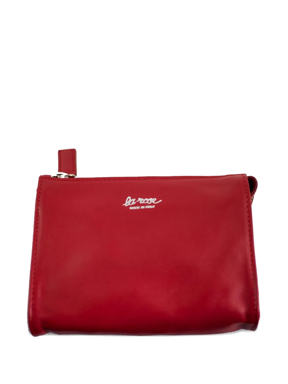 La Rose Leather Make-up Bag In Red