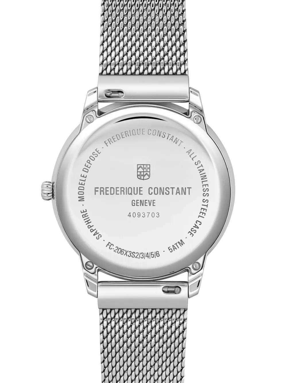 Frederique Constant Moneta Moonphase 18mm In Silver