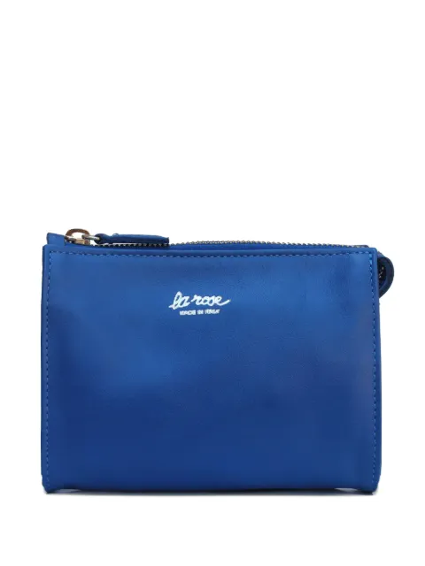 LA ROSE logo-print leather make up bag