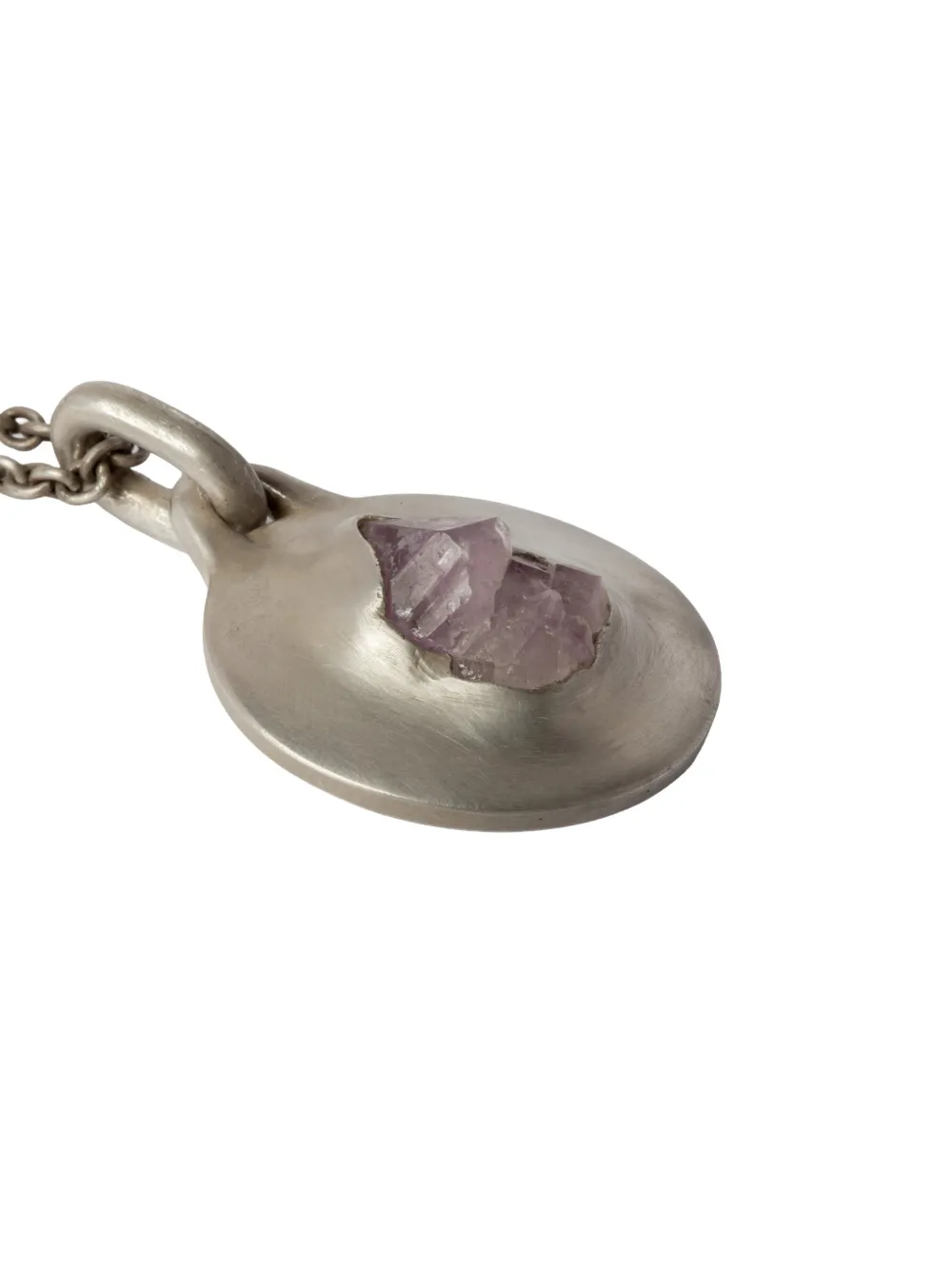 Parts Of Four Sterling Silver Disk Amethyst Necklace In Metallic