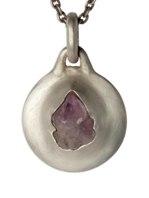 Parts of Four sterling silver Disk amethyst necklace
