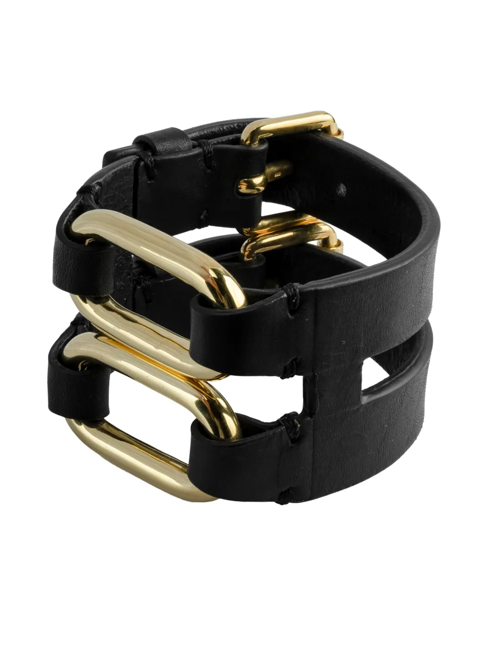 Parts Of Four Sterling Silver Link Gauntlet Bracelet In Brown