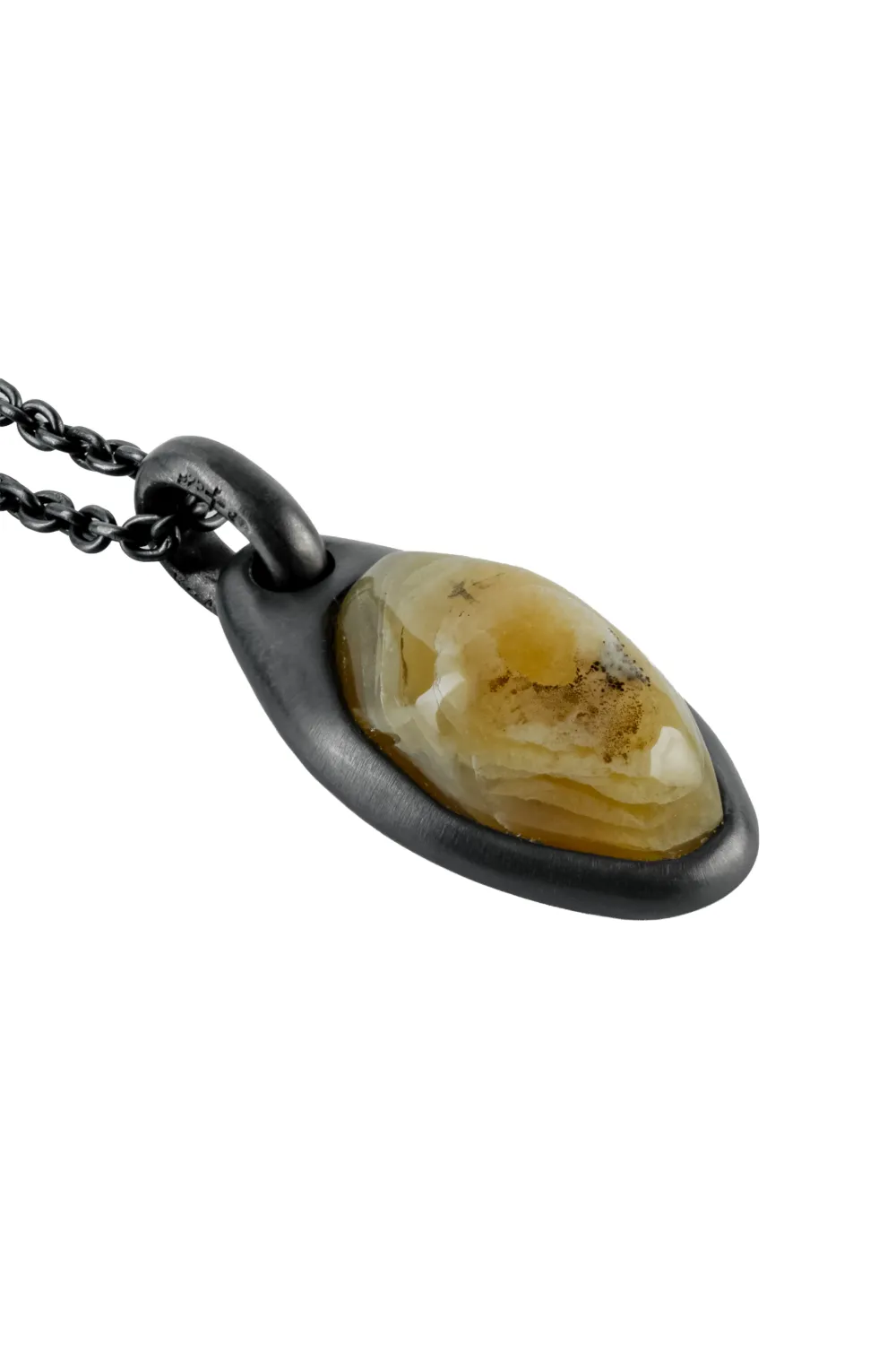 Parts Of Four Sterling Silver Halos Calcite Necklace In Black