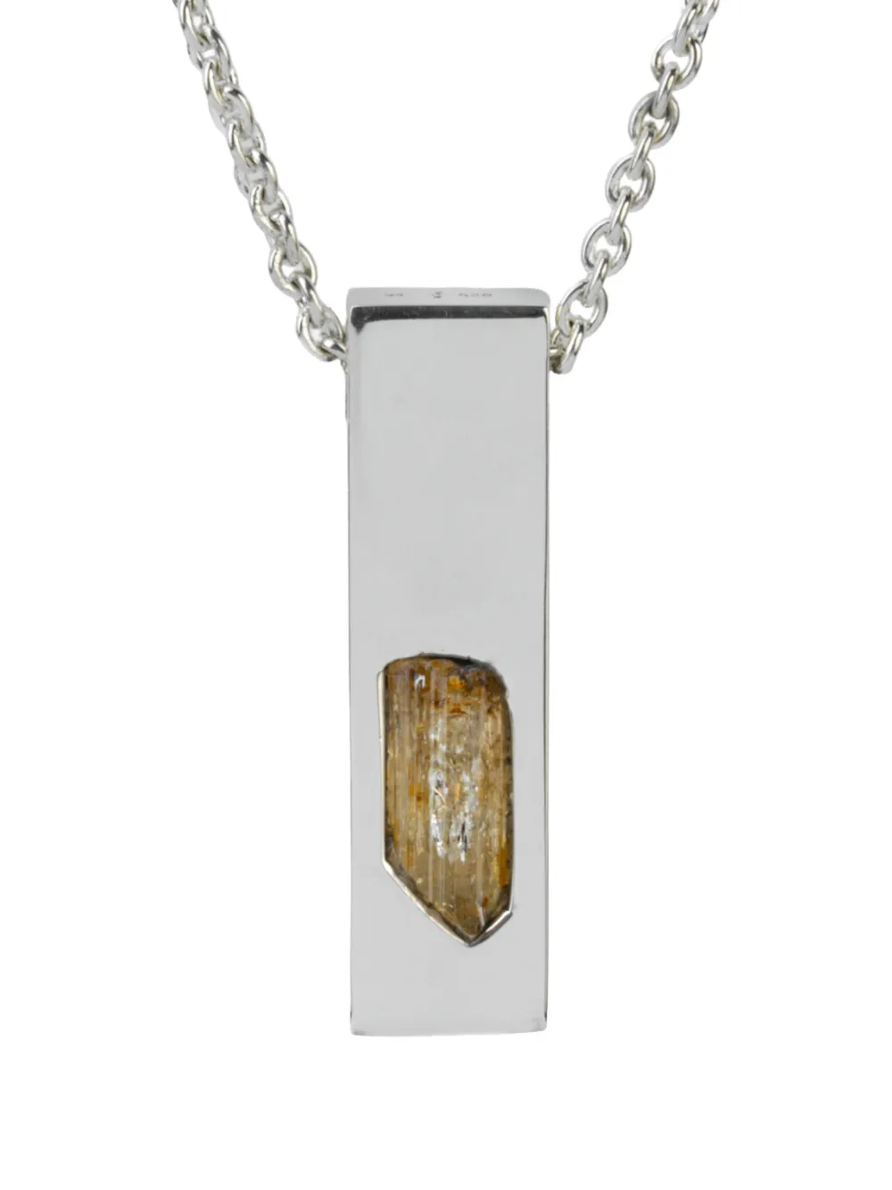 Parts Of Four Silver Cuboid Amulet Topaz Necklace In Metallic