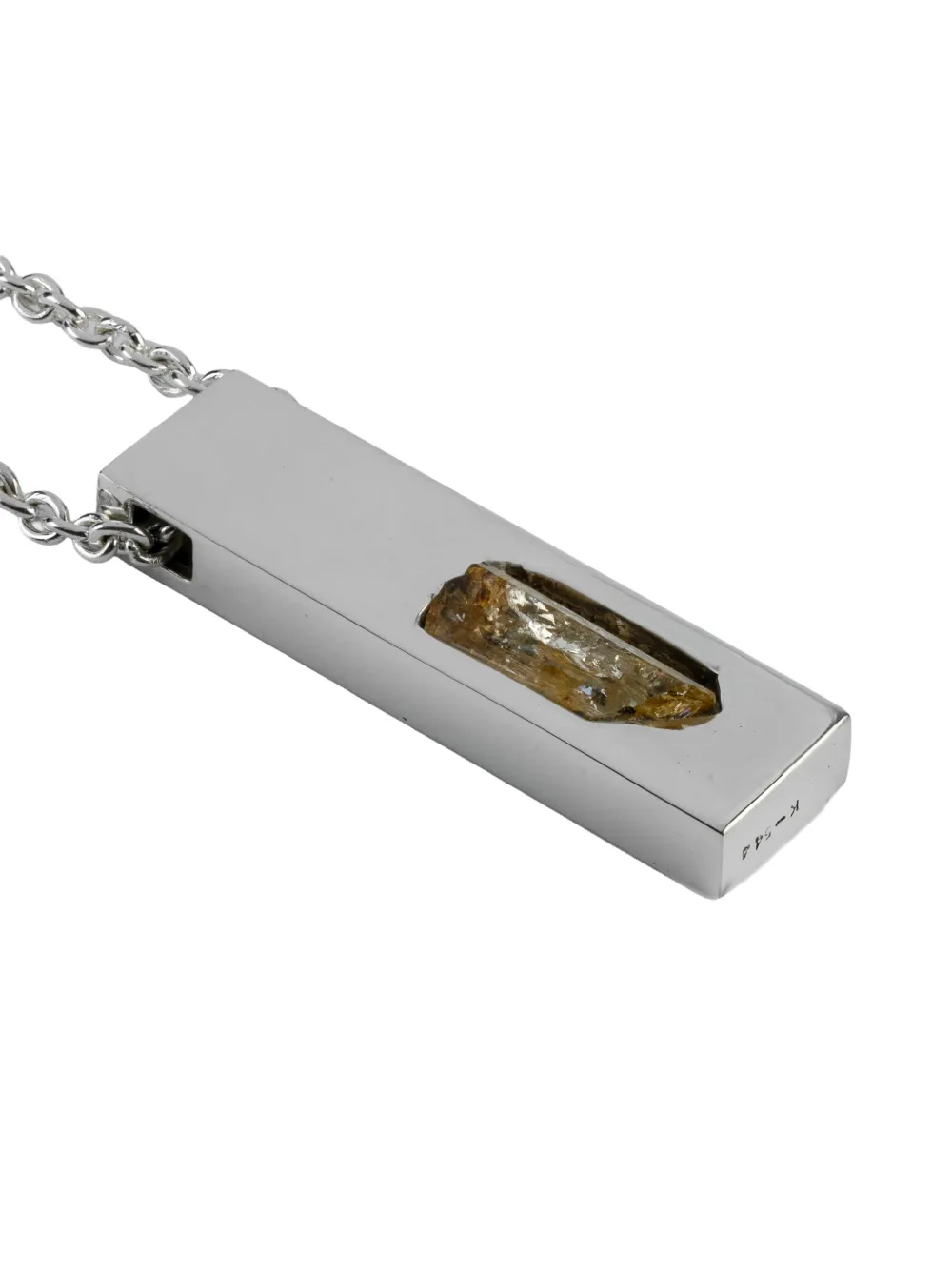 Parts Of Four Silver Cuboid Amulet Topaz Necklace In Metallic