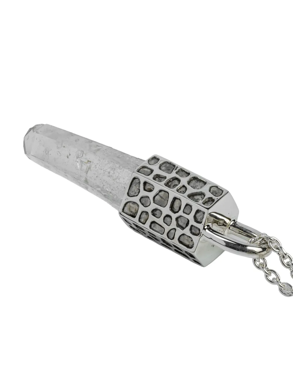 Parts Of Four Sterling Silver Talisman Quartz And Diamond Necklace In Brown