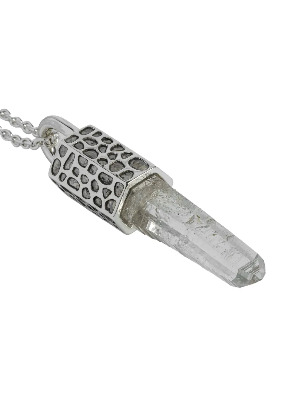 Parts Of Four Sterling Silver Talisman Quartz And Diamond Necklace In Brown