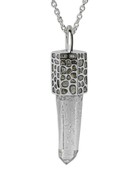 Parts of Four sterling silver Talisman quartz and diamond necklace