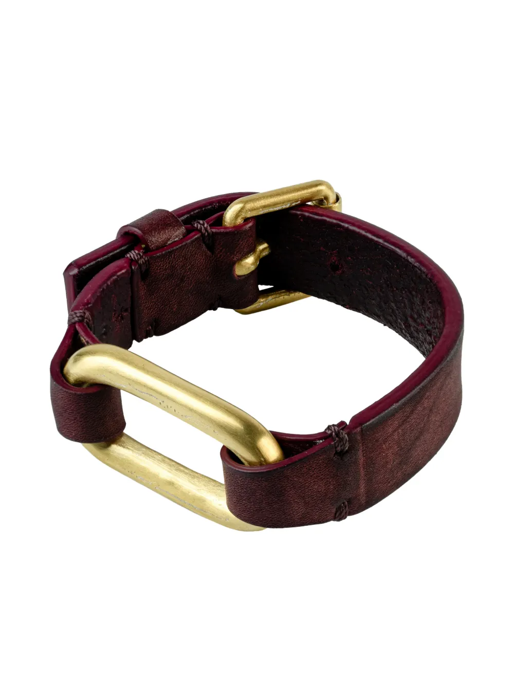 Parts Of Four Sterling Silver Link Gauntlet Square-detail Bracelet In Burgundy