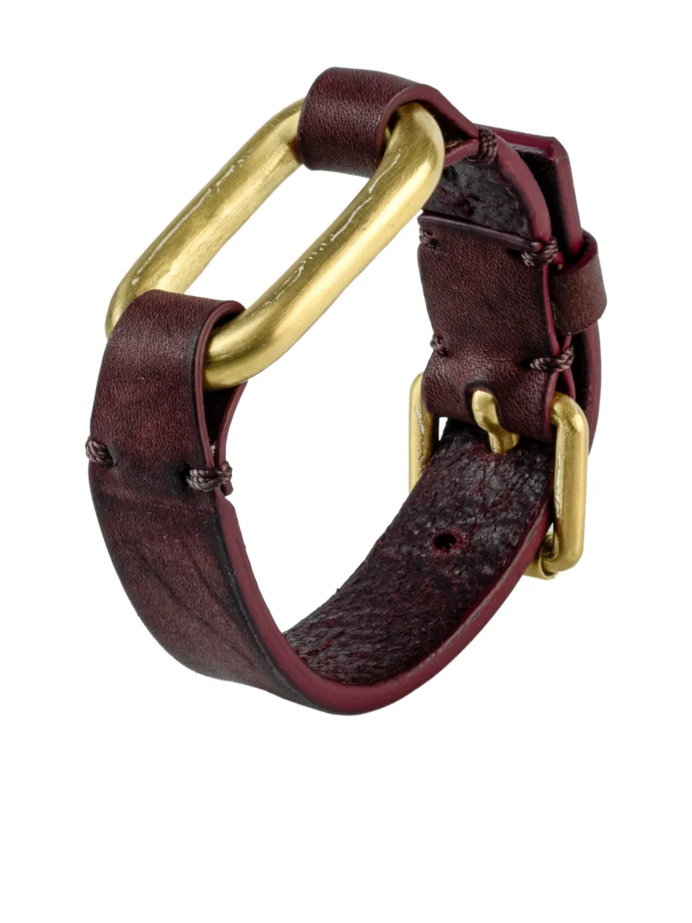 Parts Of Four Sterling Silver Link Gauntlet Square-detail Bracelet In Burgundy