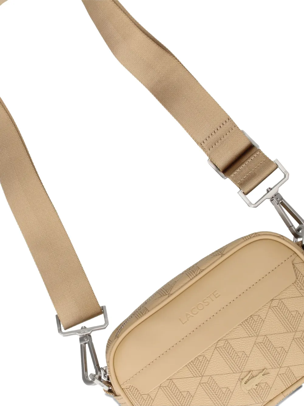 Lacoste Mini Logo-print Crossbody Bag In Neutral