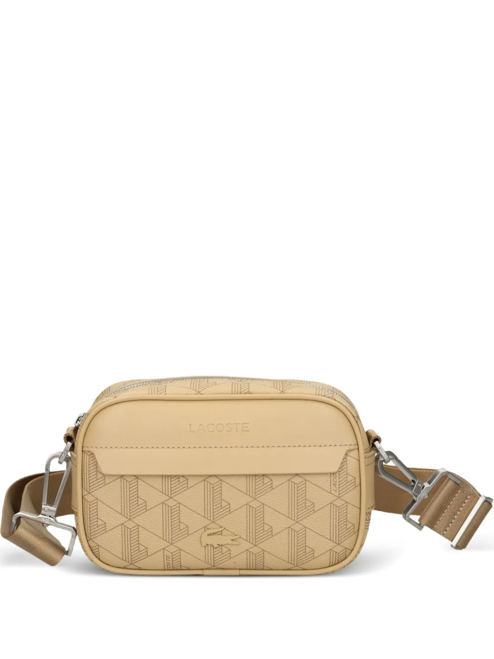 Lacoste mini logo-print crossbody bag - Toni neutri
