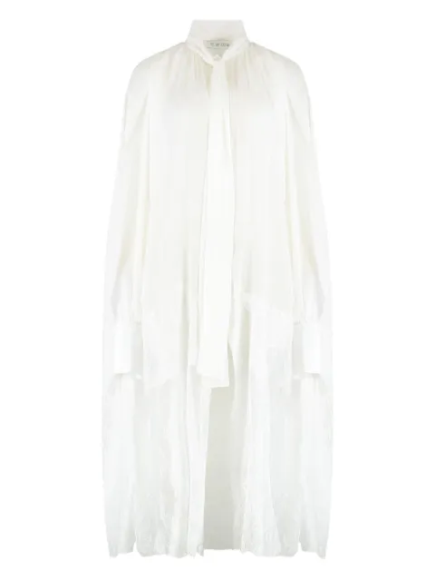 Les Filles d'Eva scarf-collar lace-hem long shirt