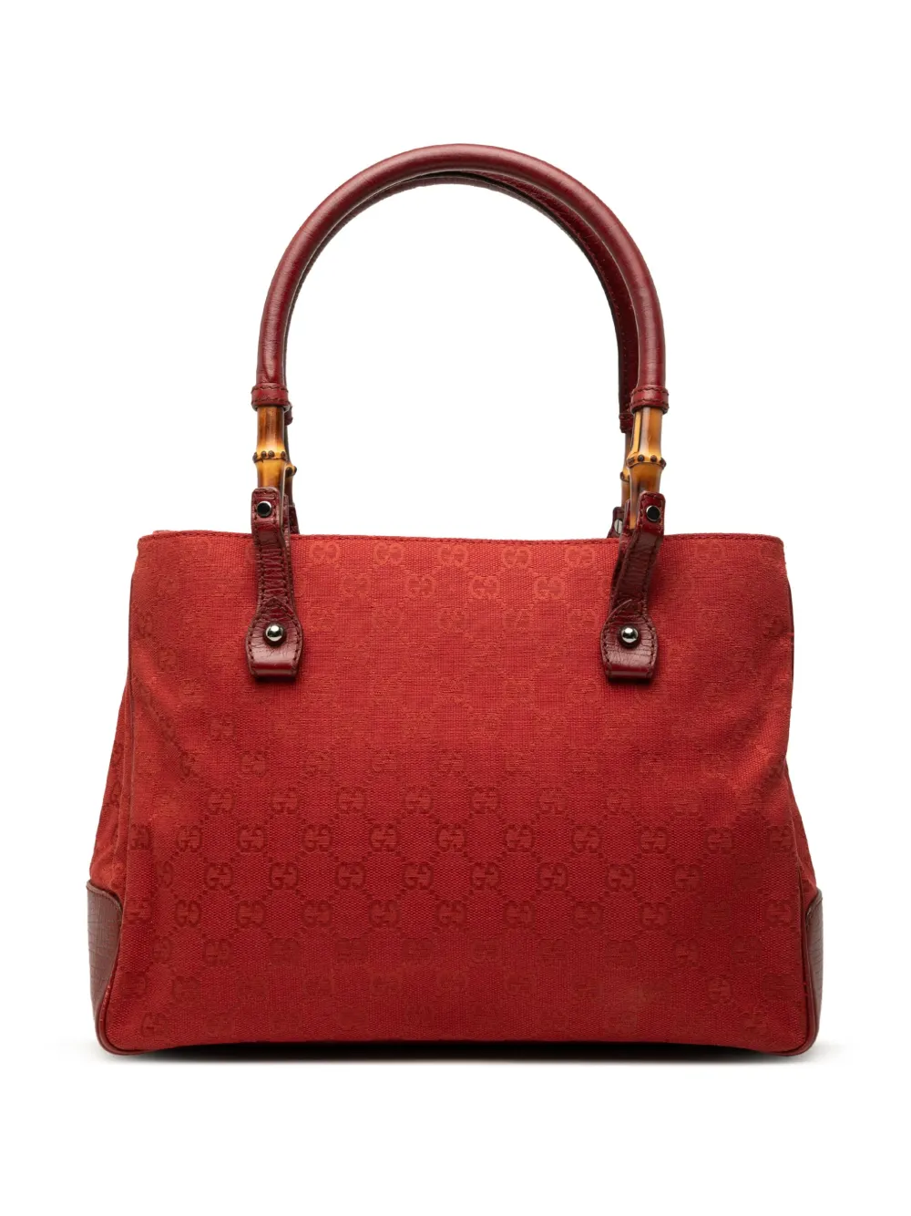 Gucci Pre-Owned 2000-2015 GG Canvas Bamboo tote bag | Red | Image 1