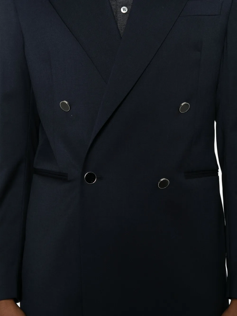 Manuel Ritz Double-breasted Button-up Blazer In Blue