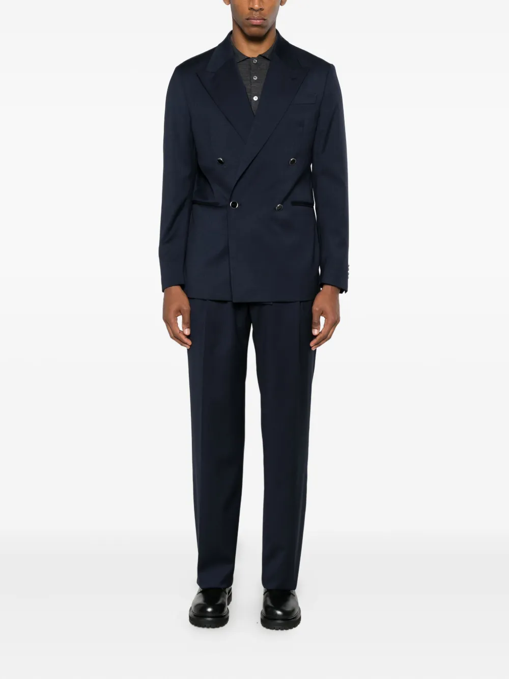 Manuel Ritz Double-breasted Button-up Blazer In Blue