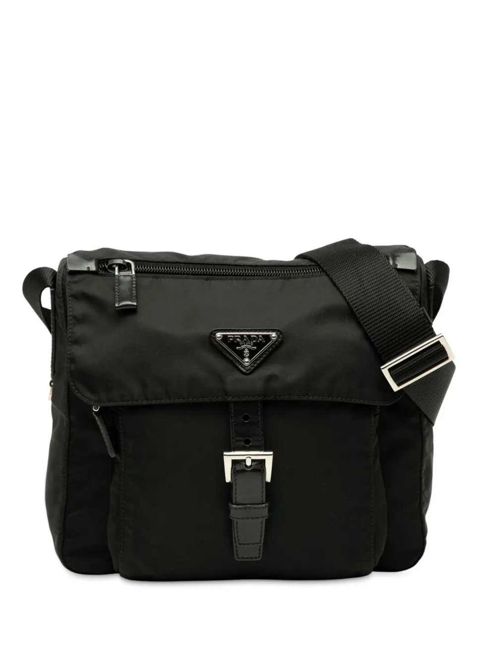 Prada Pre-Owned 2013-2025 Tessuto Zip Buckle Messenger Bag crossbody Prada Pre-Owned 2013-2025 Tessuto Zip Buckle Messenger Bag crossbody