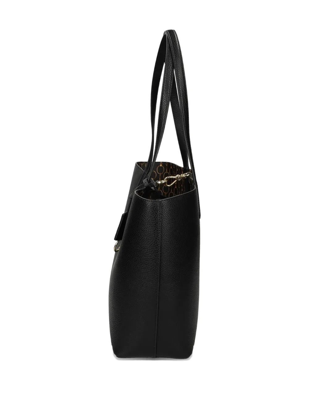 Ralph Lauren Pebble-grain Charm-detail Tote Bag In Black