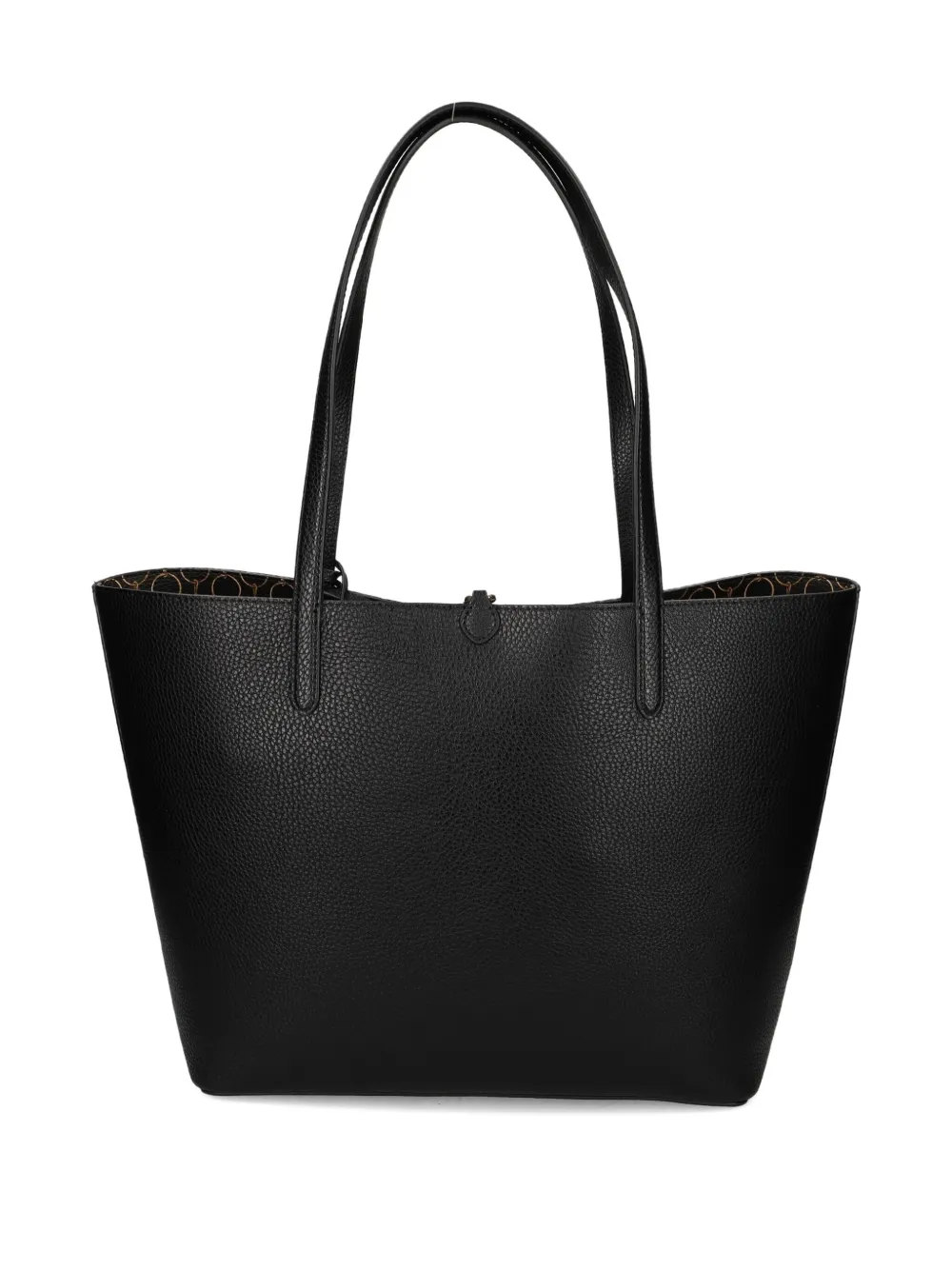 Ralph Lauren Pebble-grain Charm-detail Tote Bag In Black