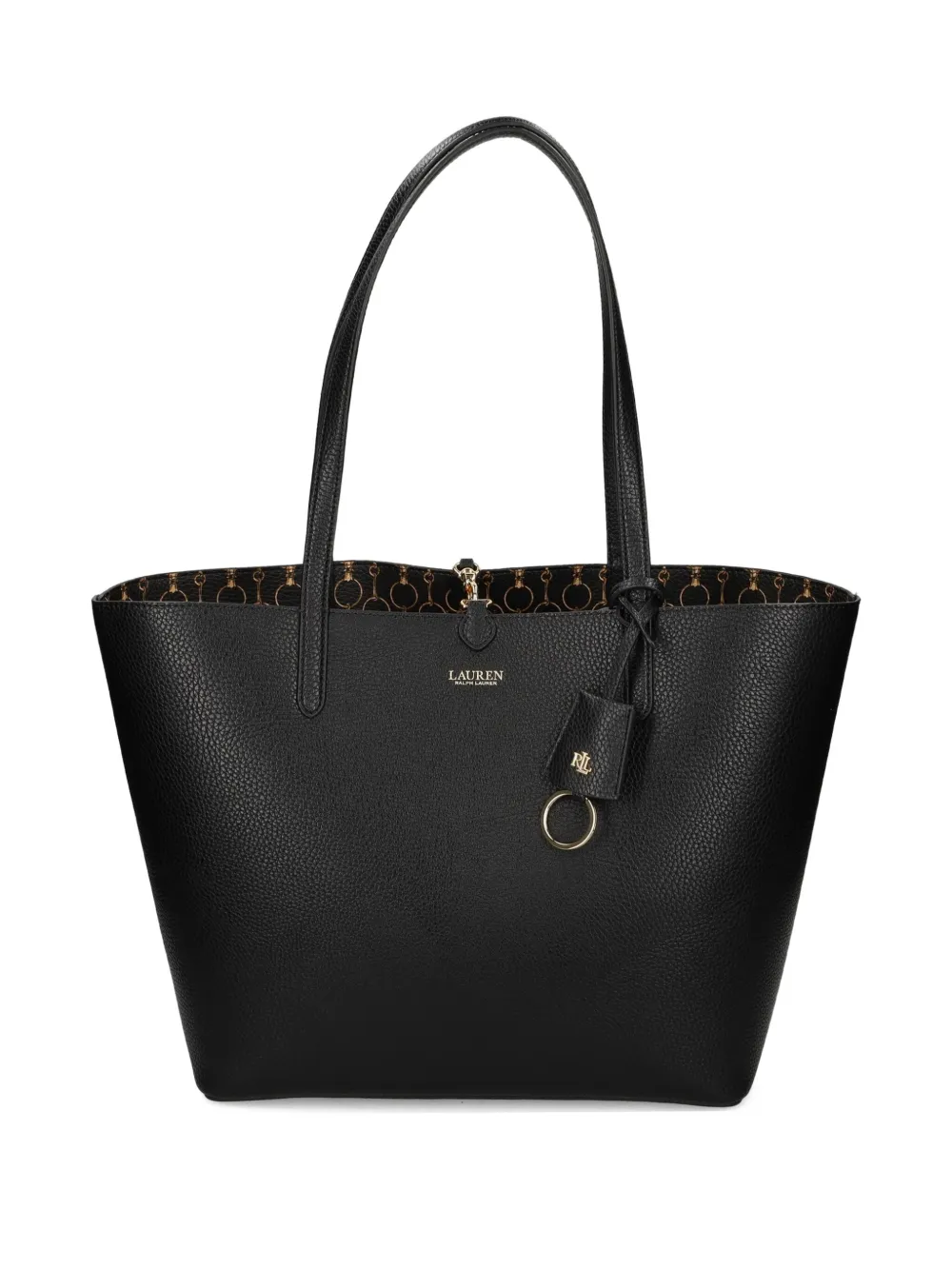 Lauren Ralph Lauren pebble-grain charm-detail tote bag - Nero