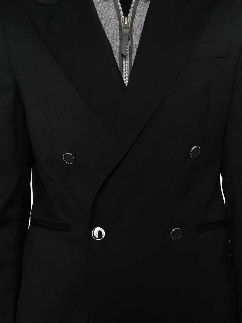 Manuel Ritz Double-breasted Blazer In Black
