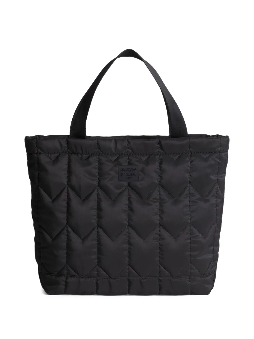 Maison Kitsuné Grote gewatteerde shopper met chevron streep Zwart