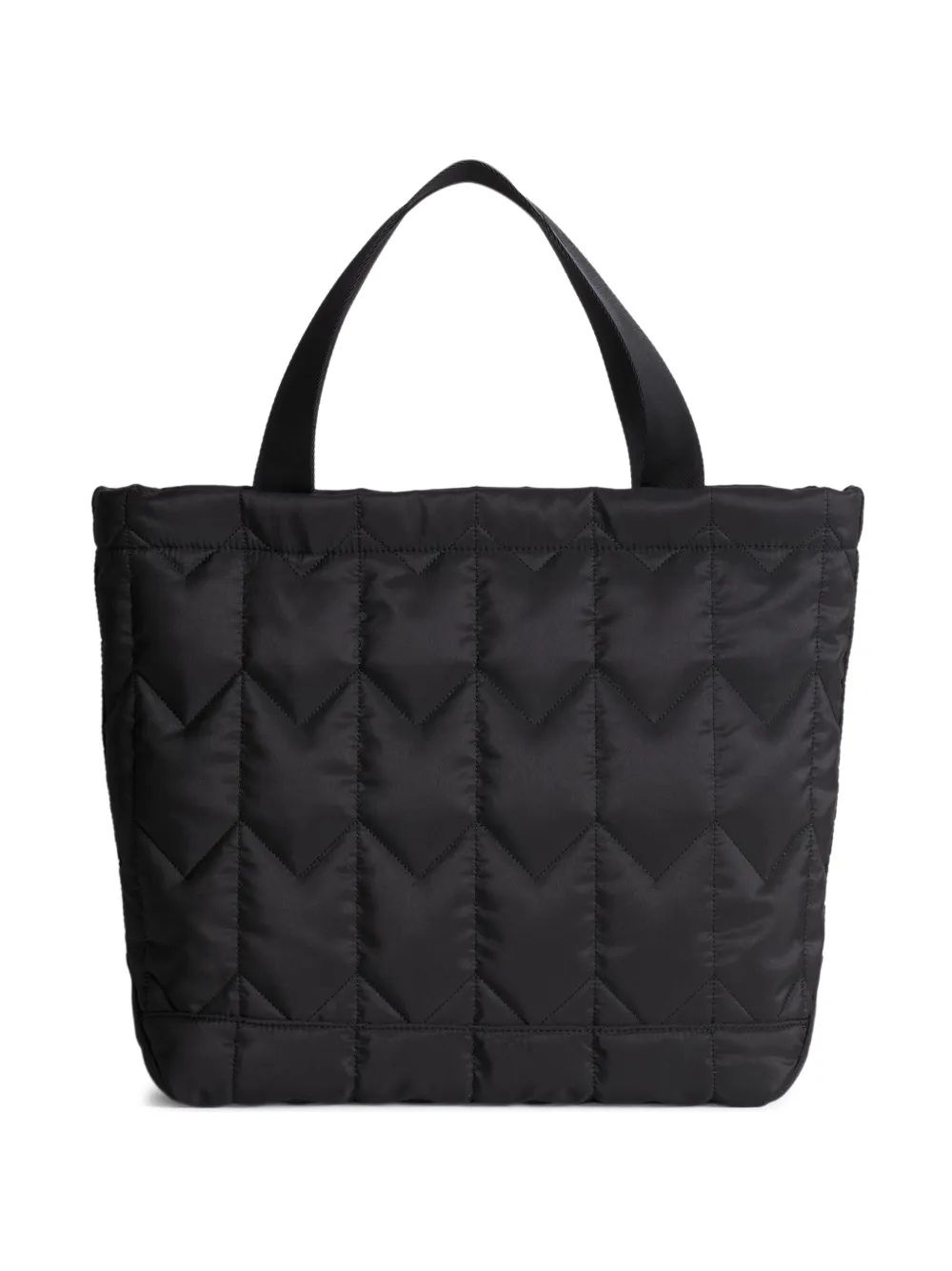 Maison Kitsuné large chevron quilted tote bag | Black | Image 1