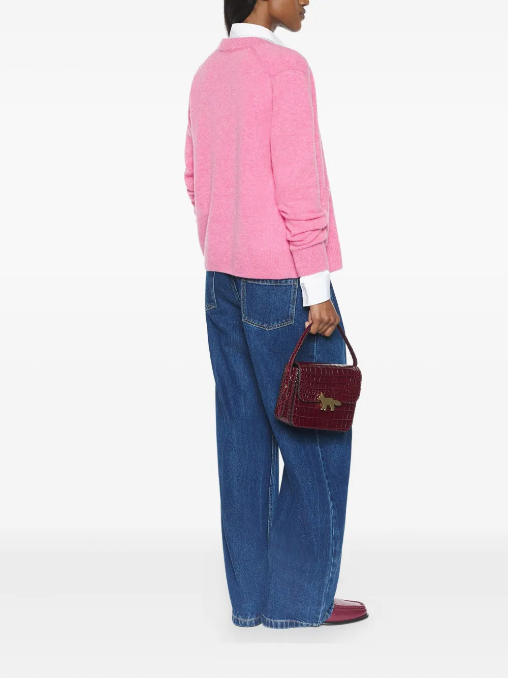 Maison Kitsuné Baby Fox Pocket Cardigan In Pink