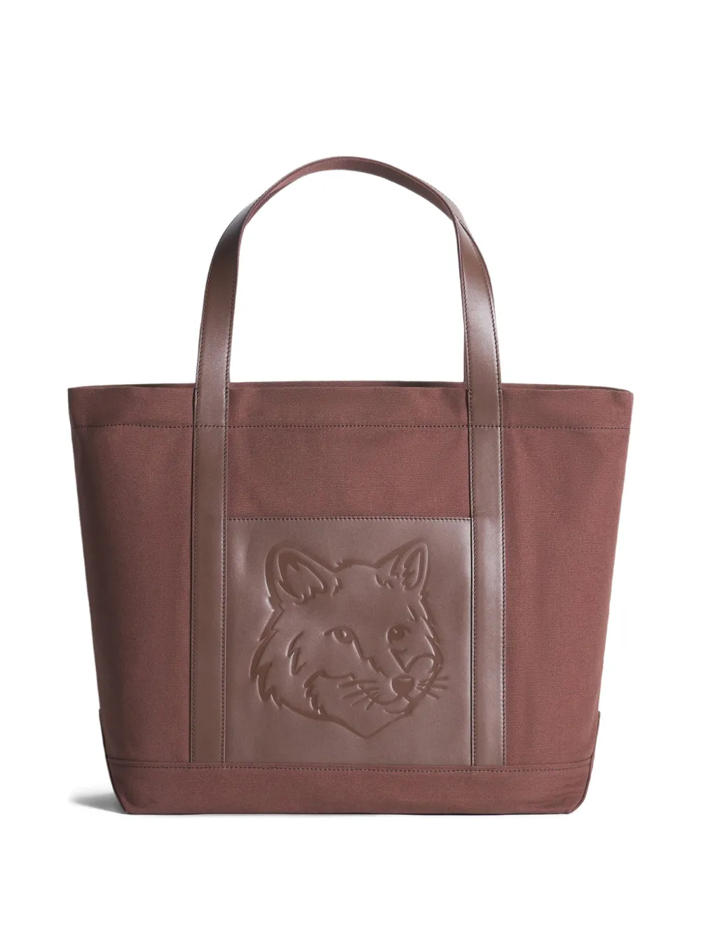 Maison Kitsuné large Fox Head tote bag - ブラウン Maison Kitsuné large Fox Head tote bag - ブラウン