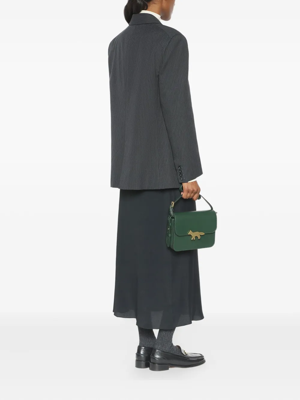 Maison Kitsuné slip midi skirt - Zwart