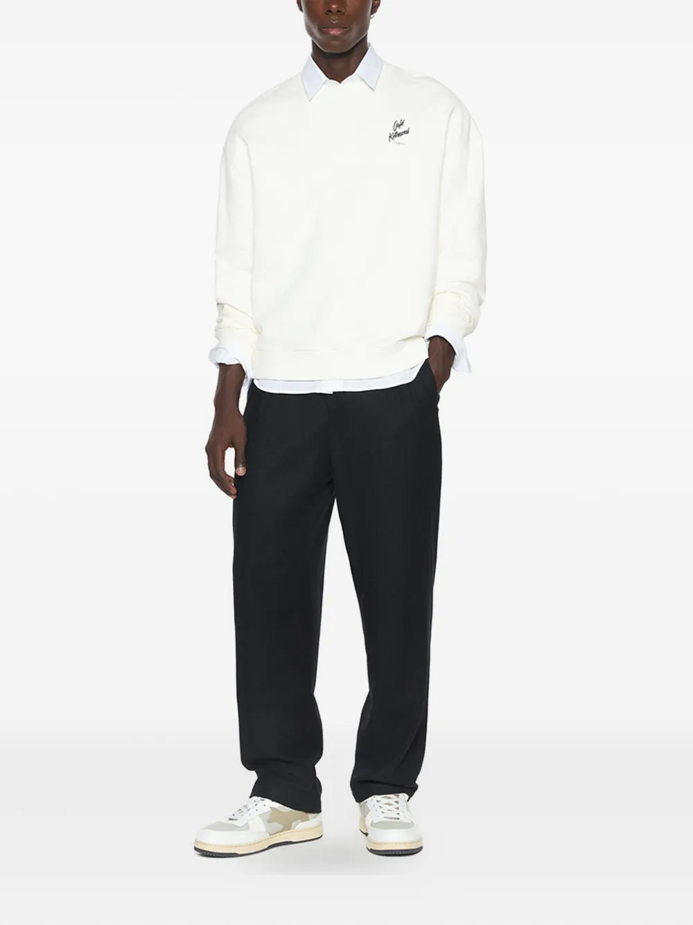 Café Kitsuné Logo Sweatshirt In Neutral