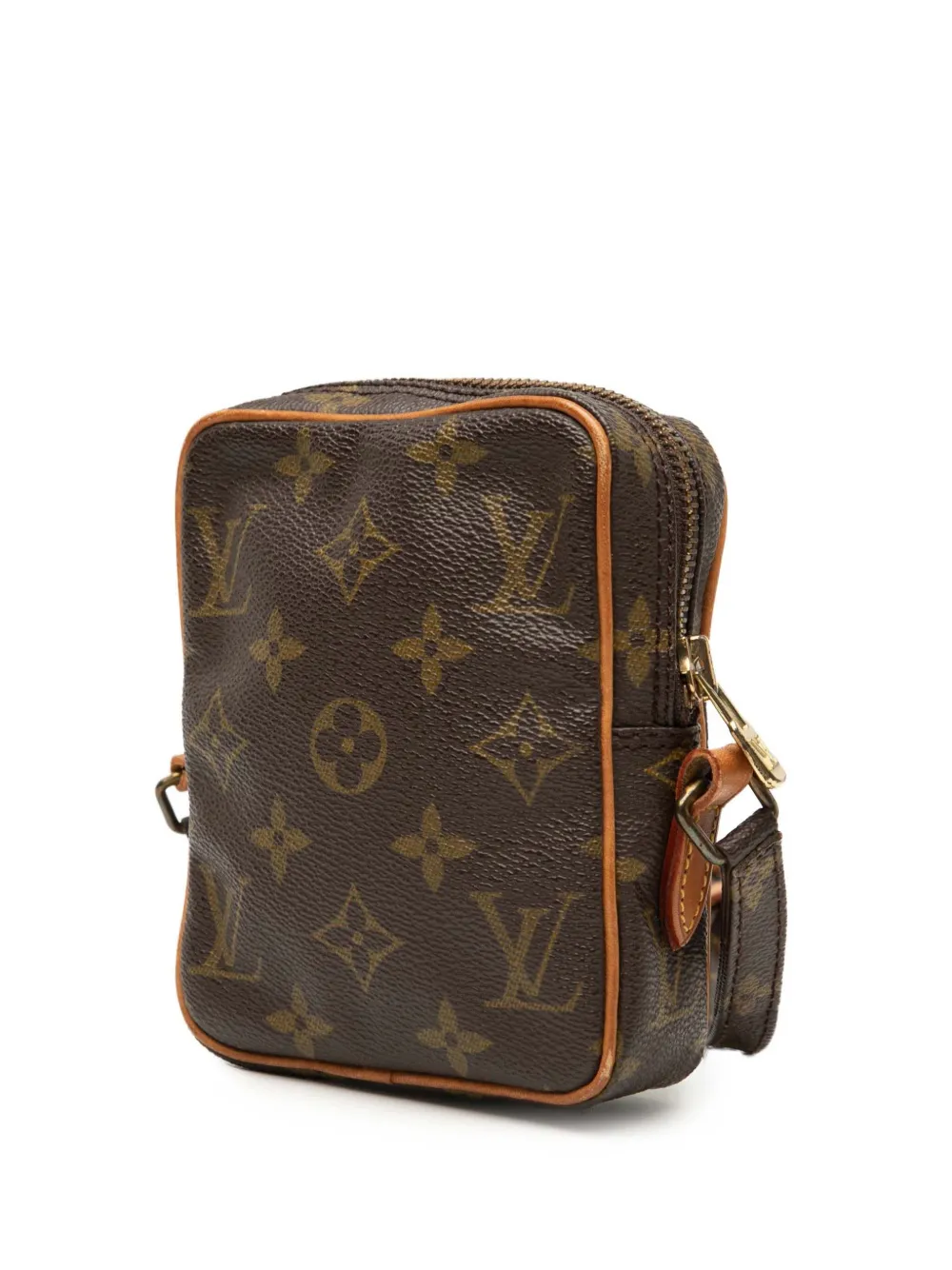 Pre-owned Louis Vuitton 1988 Monogram Mini Danube Crossbody Bag In Brown