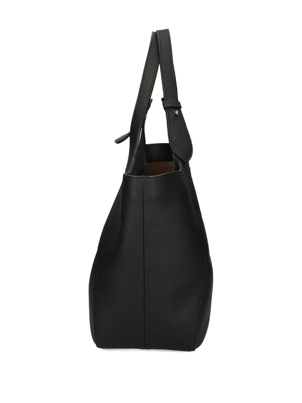 BOSS large logo-lettering leather tote bag - Zwart