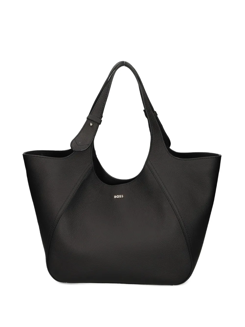 BOSS large logo-lettering leather tote bag - Nero