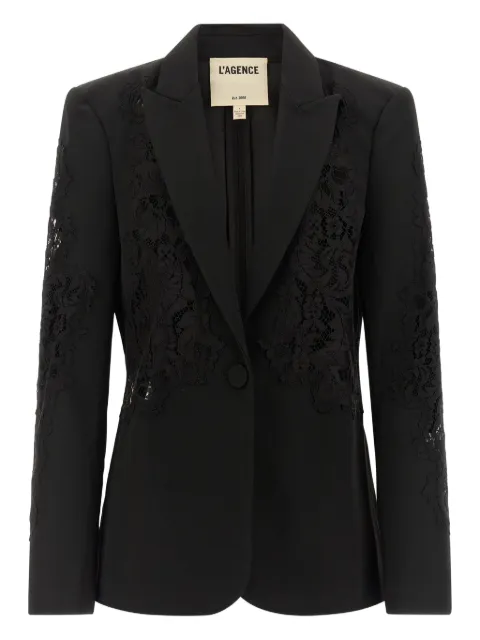 L'Agence Clementine lace-insert single-breasted blazer