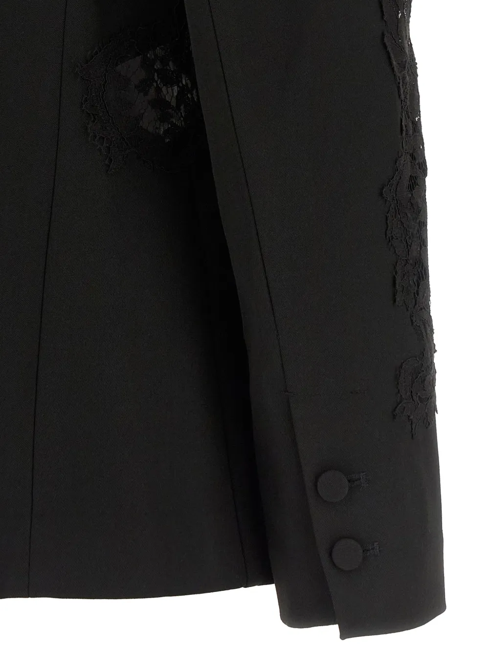 L'agence Clementine Lace-insert Single-breasted Blazer In Black