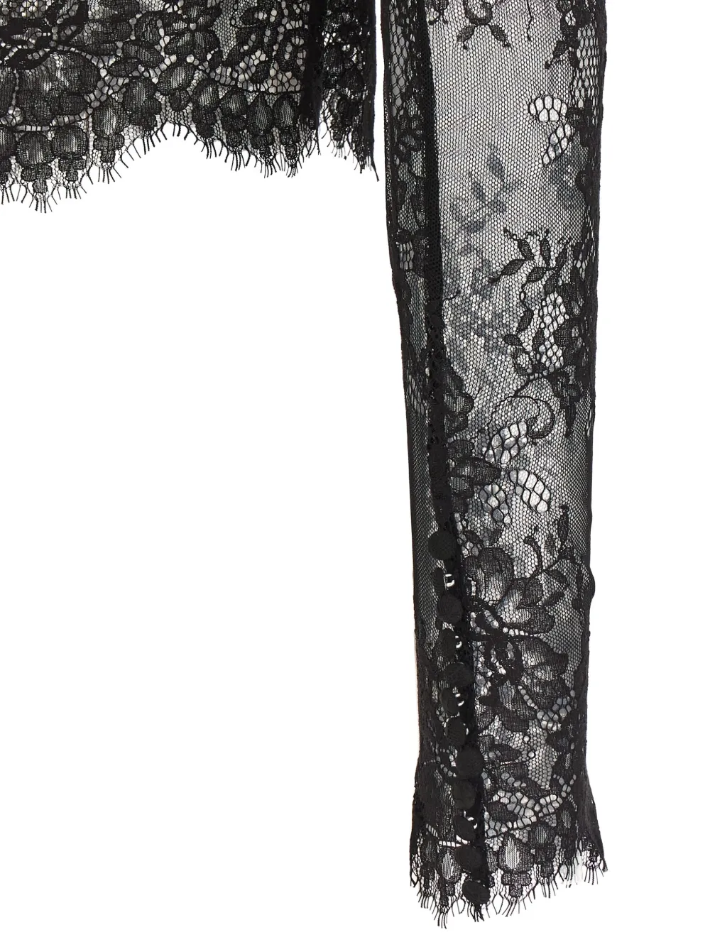 L'Agence Lori top met bloemenkant Zwart