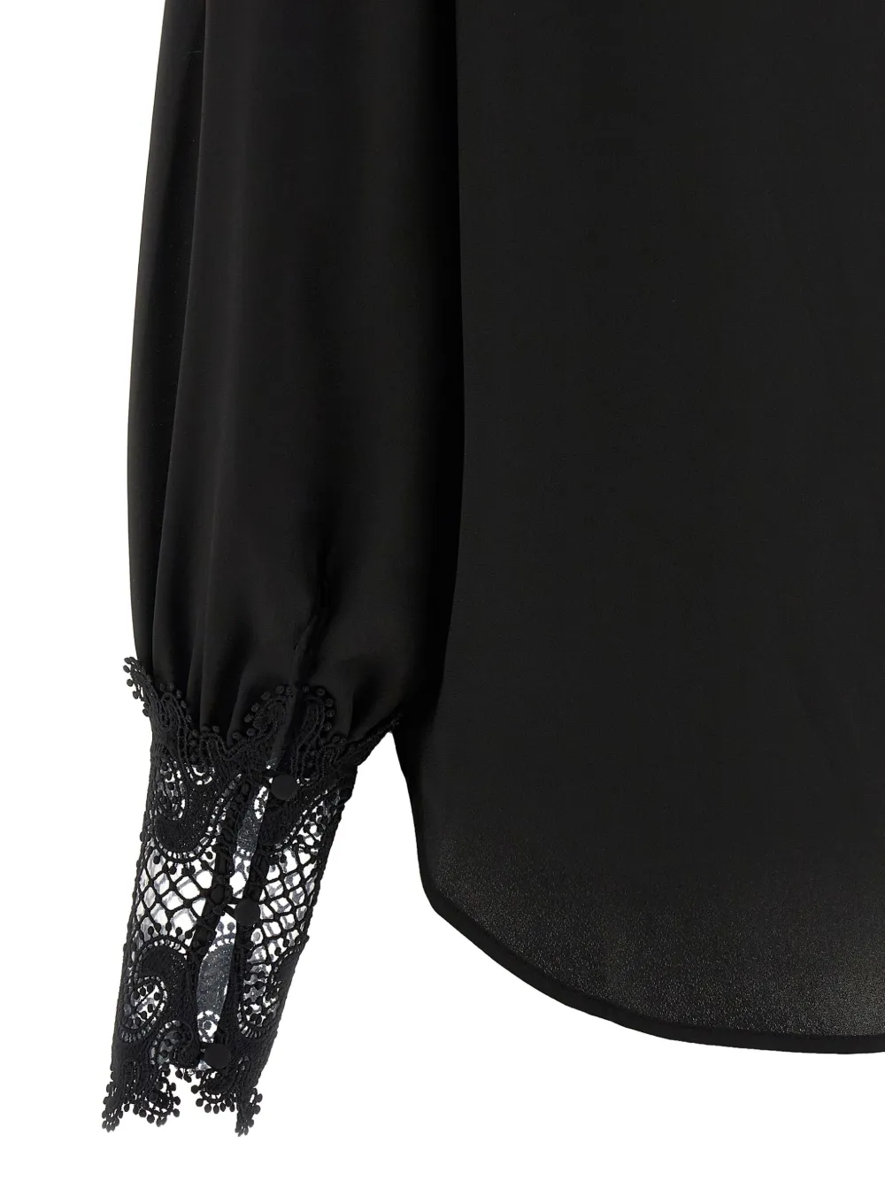 L'Agence Ava blouse met kanten detail Zwart