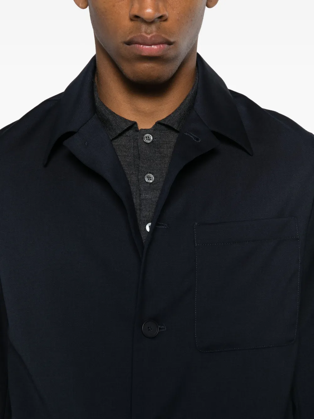 Manuel Ritz Button-up shirtjack met zak Blauw