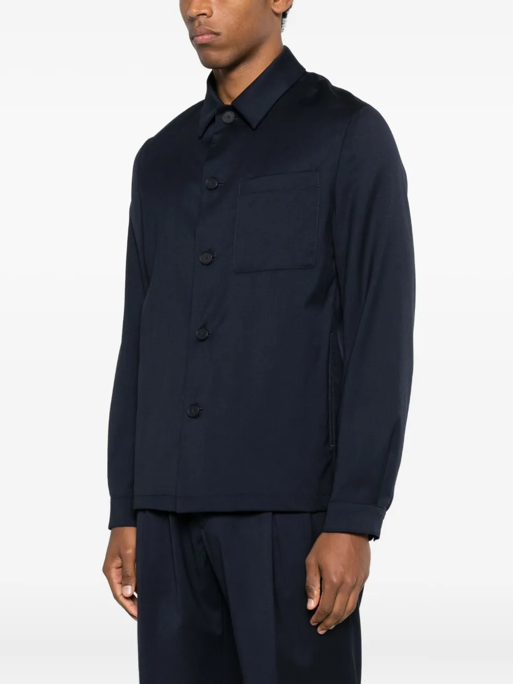 Manuel Ritz Button-up shirtjack met zak Blauw