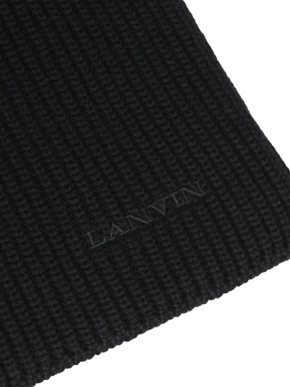 Lanvin ribbed logo scarf - Zwart