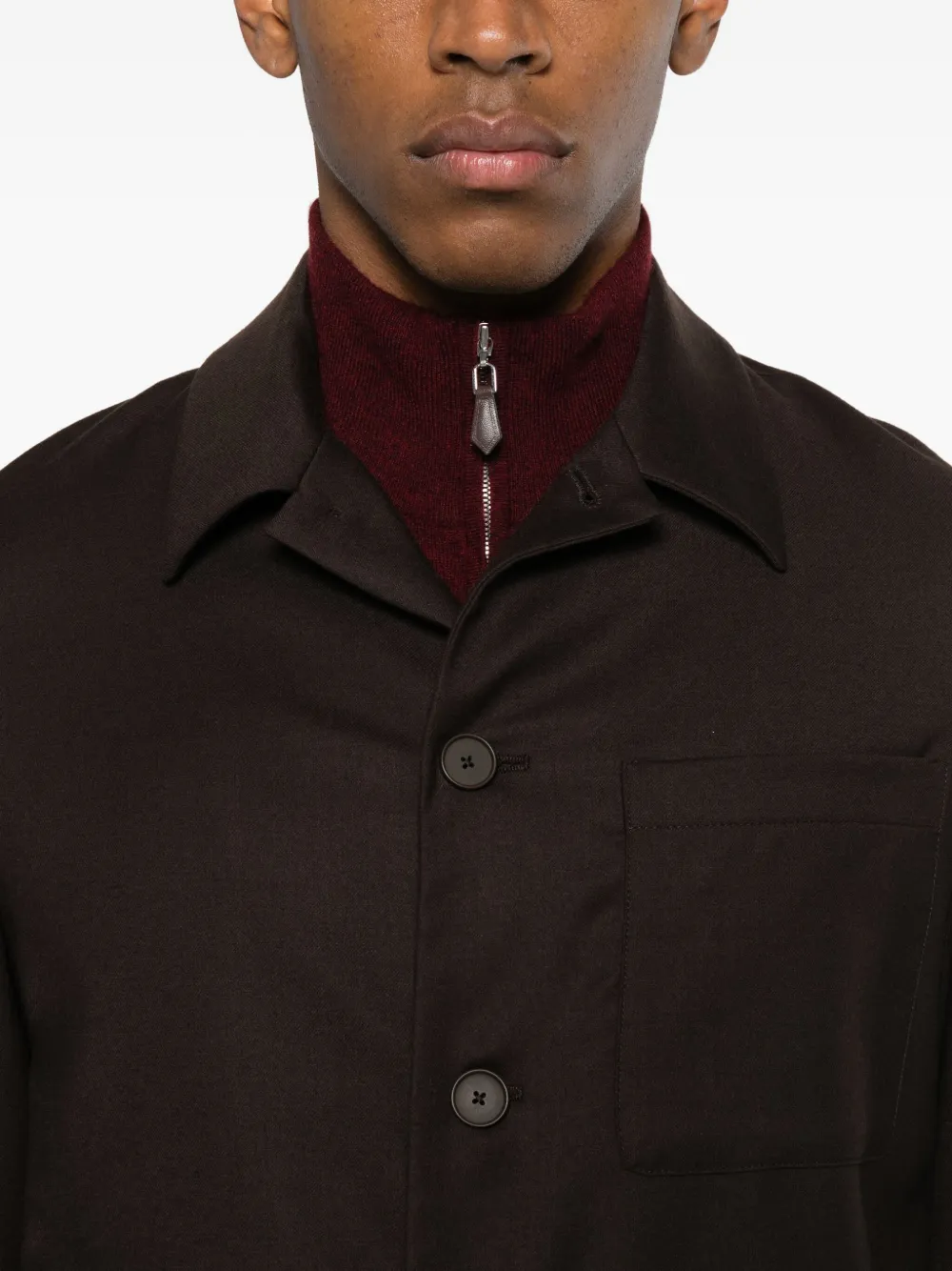Manuel Ritz Button Pocket Jacket In Brown