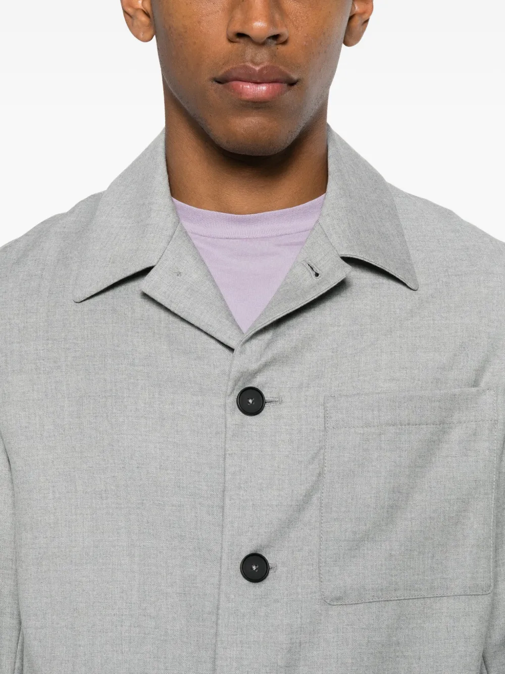 Manuel Ritz Button-up shirtjack met zak Grijs