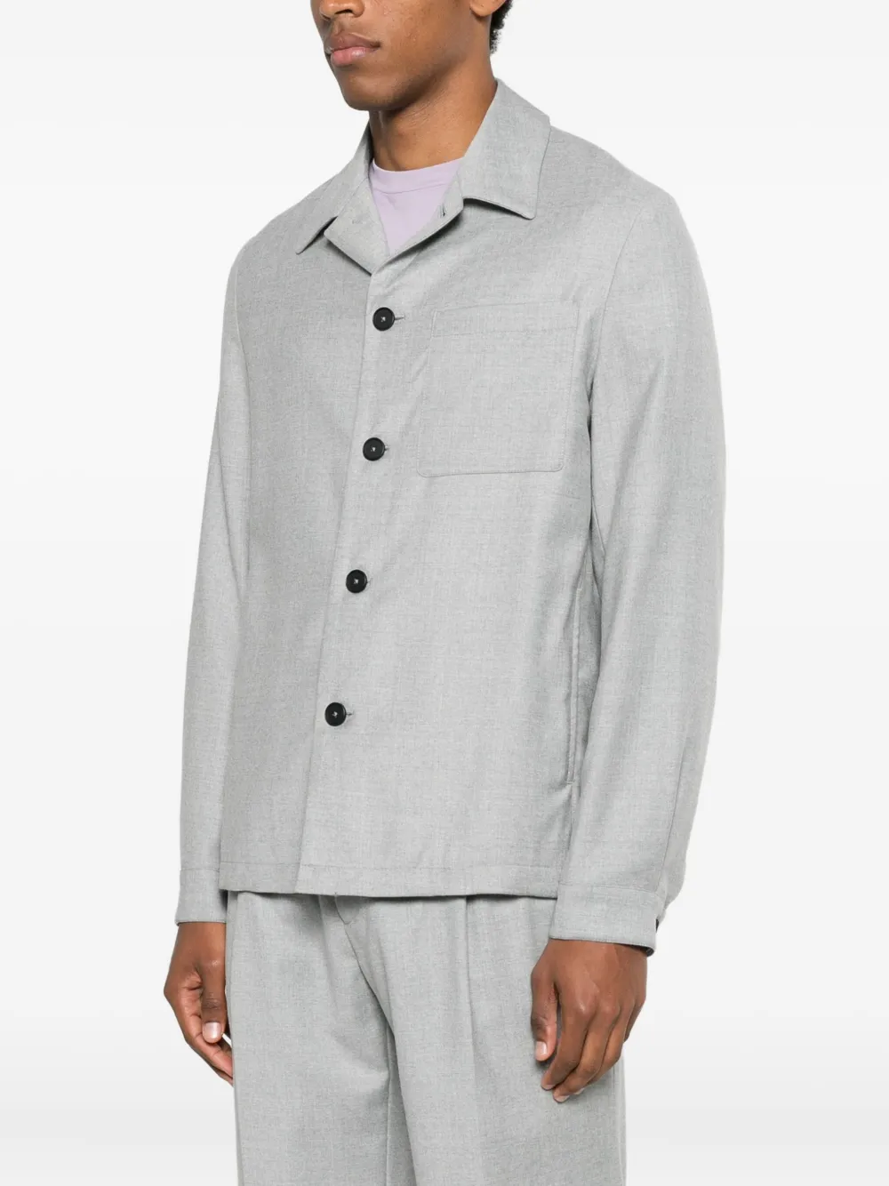 Manuel Ritz Button-up shirtjack met zak Grijs
