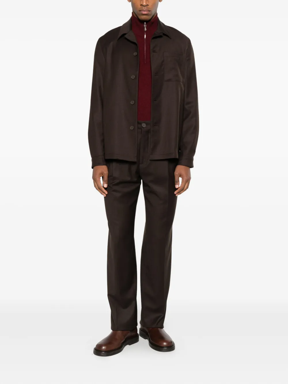 Manuel Ritz Pleated Trousers In Brown