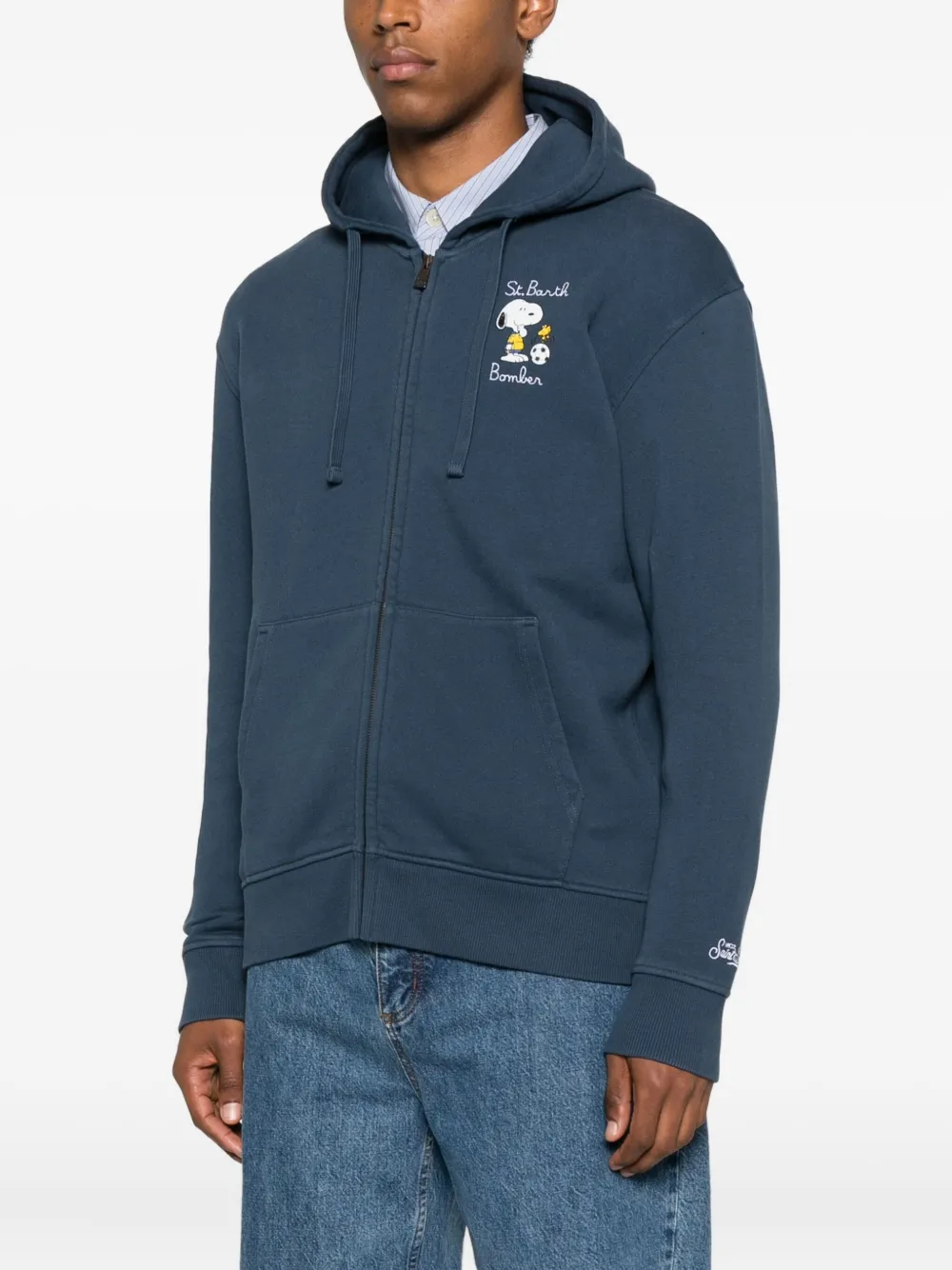 Mc2 Saint Barth X Peanuts Mercer Zip-up Hoodie In Blue