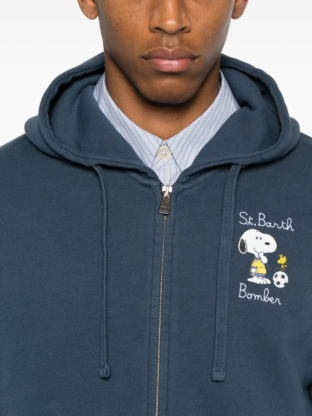 Mc2 Saint Barth X Peanuts Mercer Zip-up Hoodie In Blue